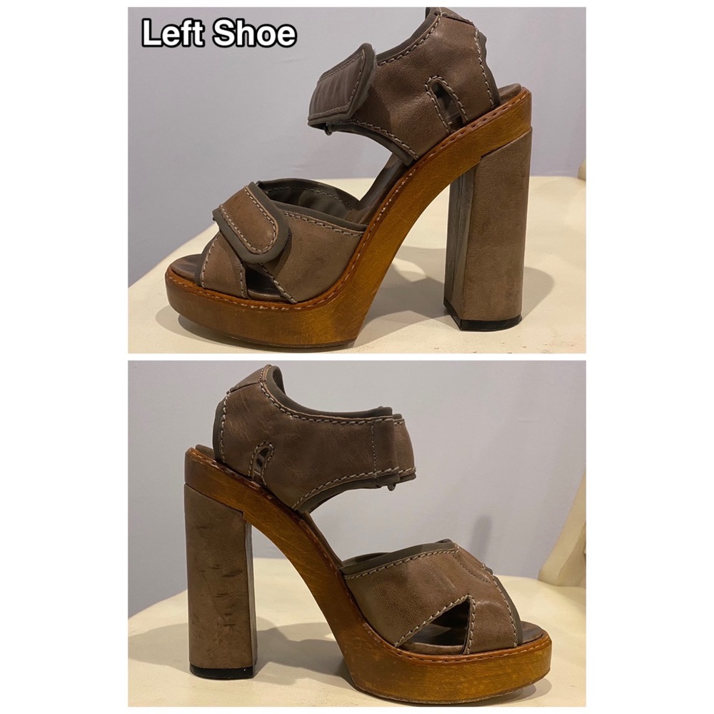 Authentic Chloe Leather and Wood Platform Sandals - Picture 3 of 8
